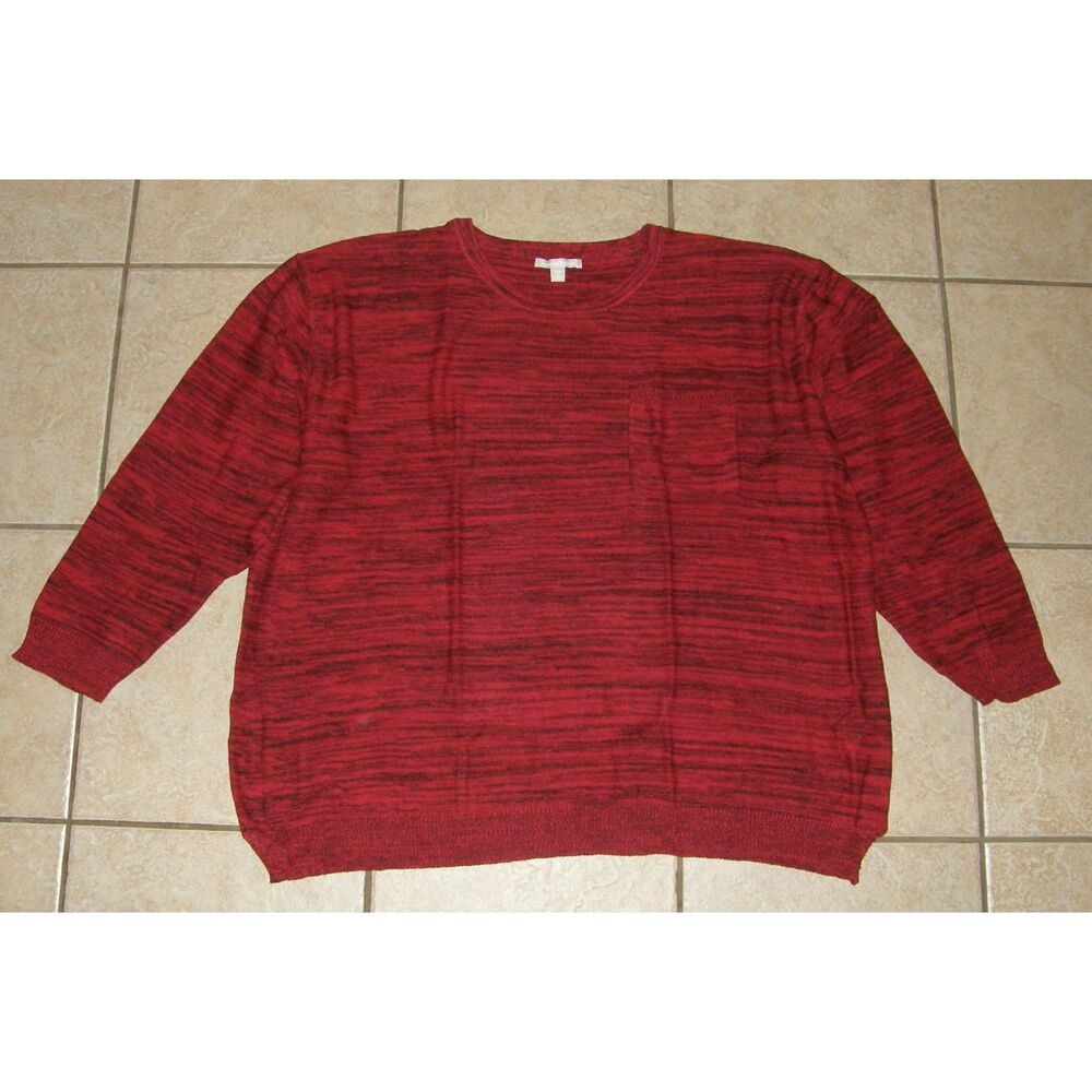 NEW Red & Black Plus Sz 30/32 Stretchy Cotton Lightweight Sweater WOMAN WITHIN